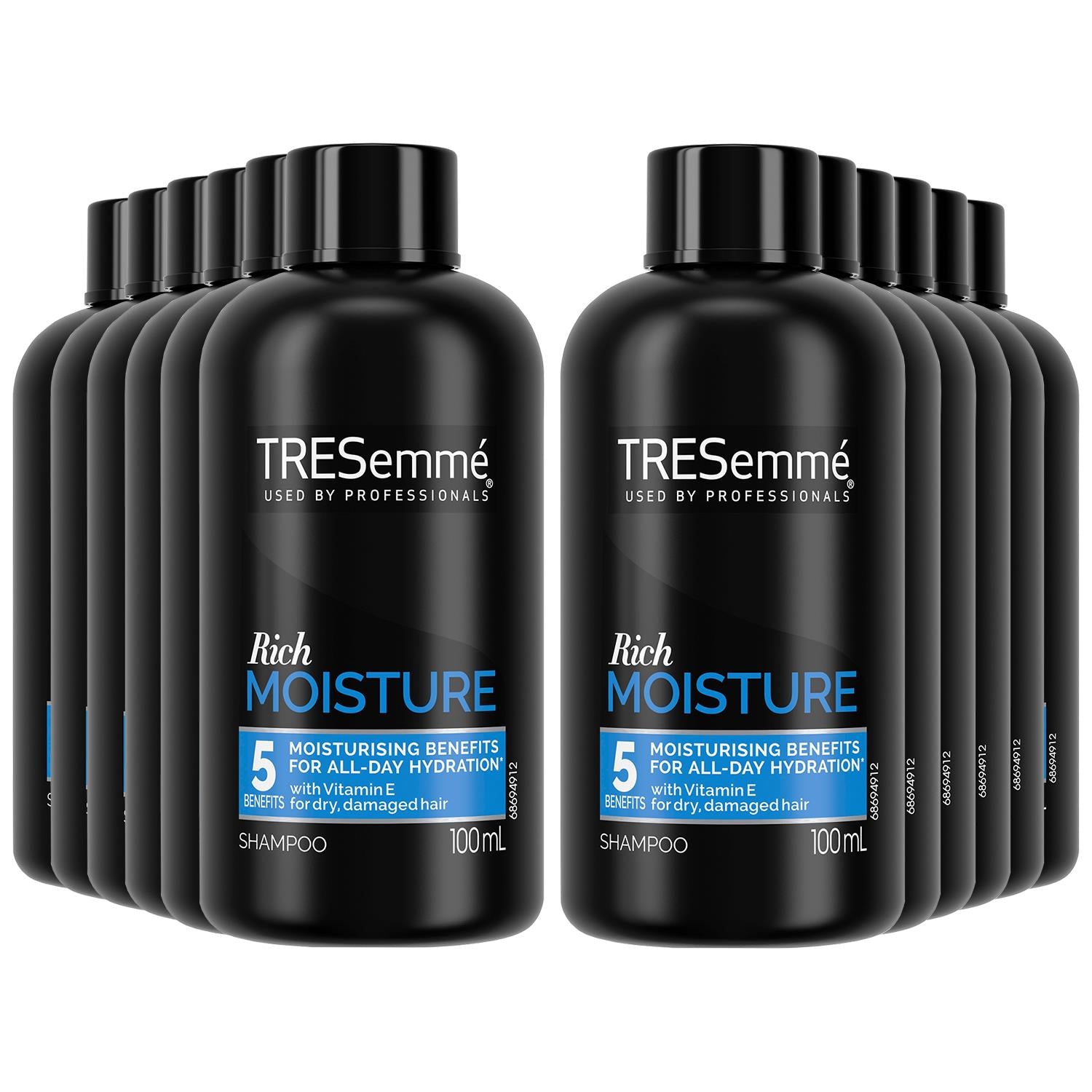 Moisture Rich Shampoo With Vitamin E For Dry & Damaged Hair 100ml, 12pk