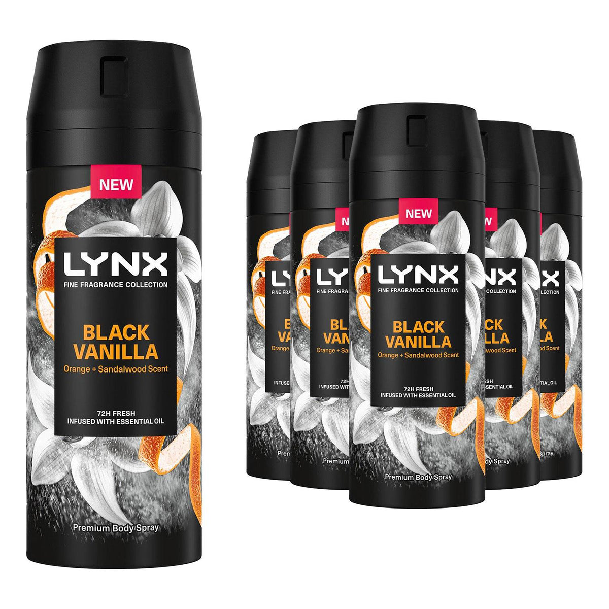 Fine Fragrance Collection Black Vanilla Deodorant Body Spray 150ml | Set of 18