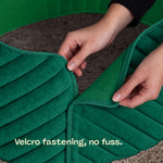 Round Faux Fur Christmas Tree Skirt With Velcro Closure | Green