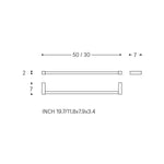 Towel Rail, Silver Gloss, Wall-mounted, 30 Cm. Collection Metric