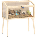 Wooden Hamster Cage, Gerbils Cage With Openable Top And Seesaws