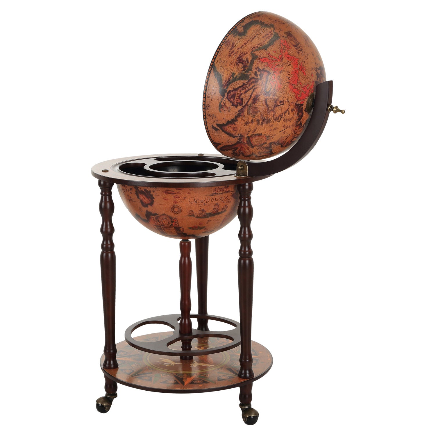 Globe Shaped Retro Style Bar Cabinet Wine Alcohol Storage