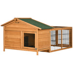 Wooden Rabbit Hutch Detachable Pet House With Openable Run & Roof