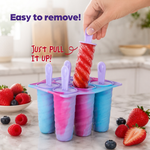 Bpa Free Spiral Ice Pop Mould With 6 Sticks Pink