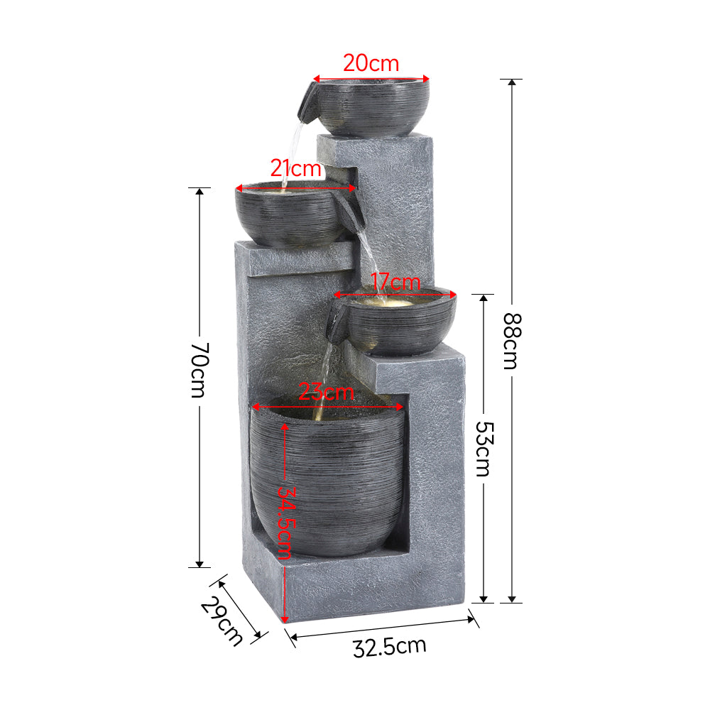 Garden Electric Water Fountain Decor With Lights