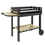 Outsunny Charcoal Bbq Trolley With Double Grill