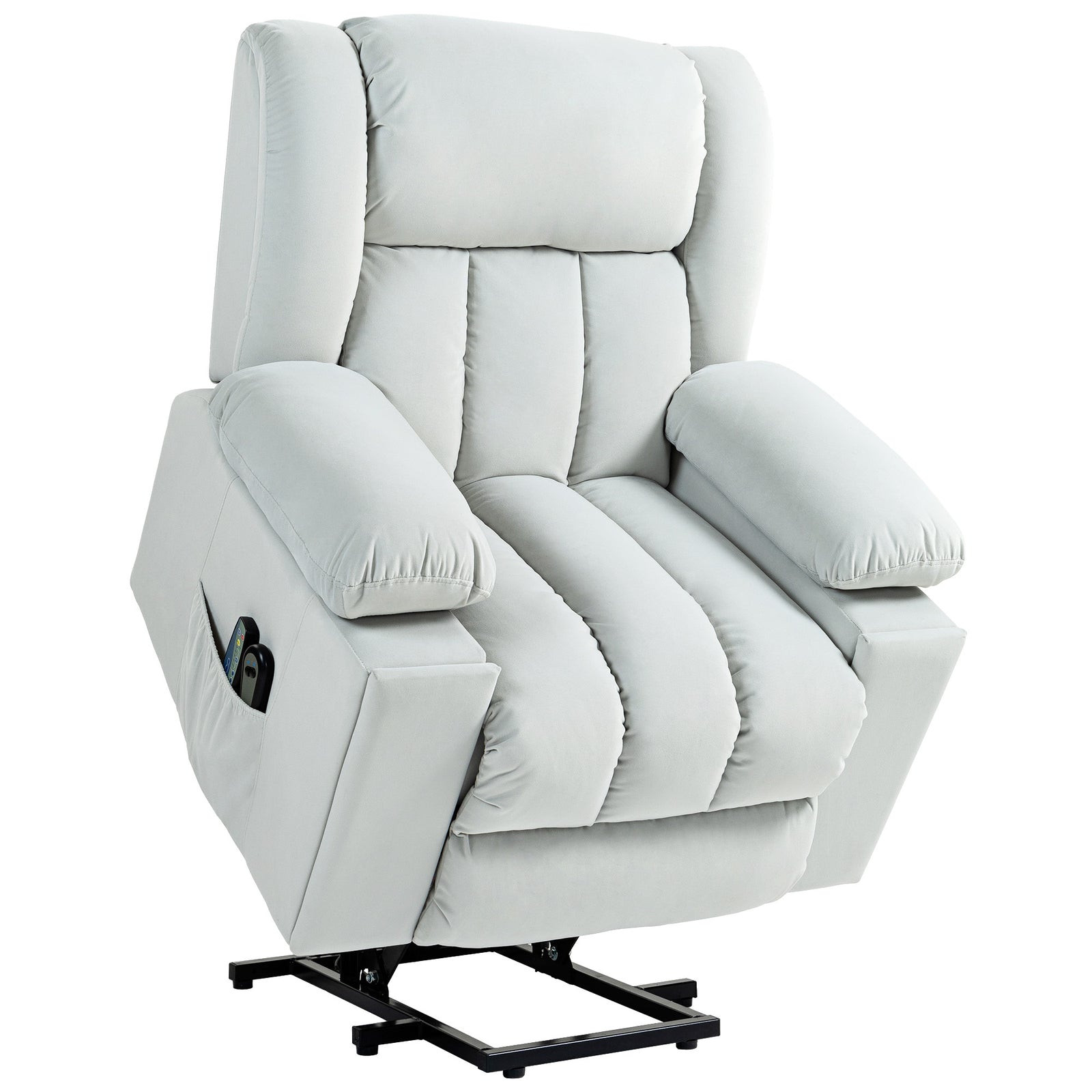 Power Lift Recliner Chair With Vibration Massage, Usb | Dove Gray