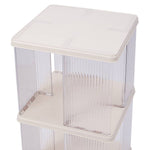 3-tier Plastic Square Rotating Bookshelf
