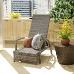 Pe Rattan Adjustable Lounger | Gray