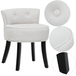 Velvet Slipper Chair Back Chair Sofa Vanity Bedroom Dressing Chair | Grey & White