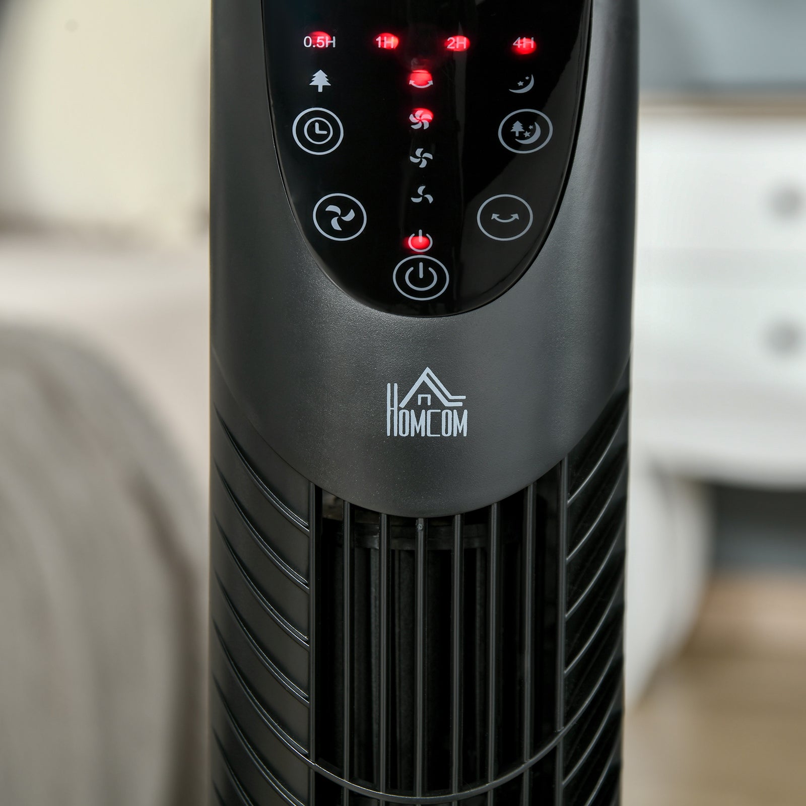 78.5cm Oscillation Tower Fan With Remote Control 40w | One Size | Black