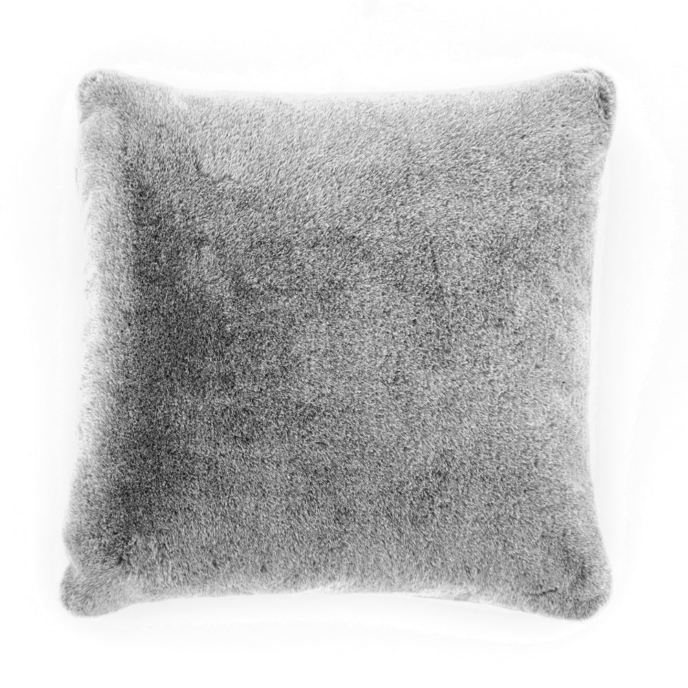 Alaska Faux Fur Feather Filled Supersoft Cushion | 50cm x 50cm | Silver