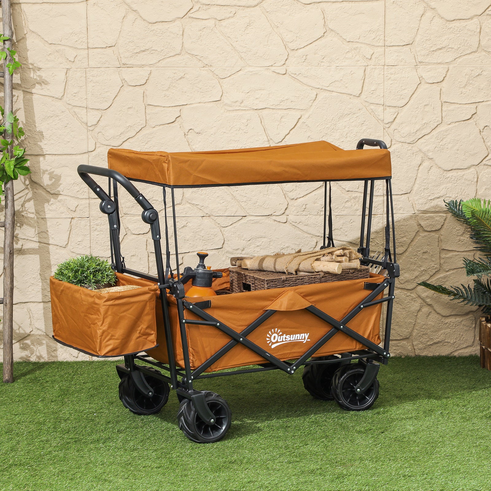 120l Festival Trolley, Removable Canopy, Orange