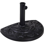 9kg Half Round Parasol Umbrella Base Resin Outdoor Garden