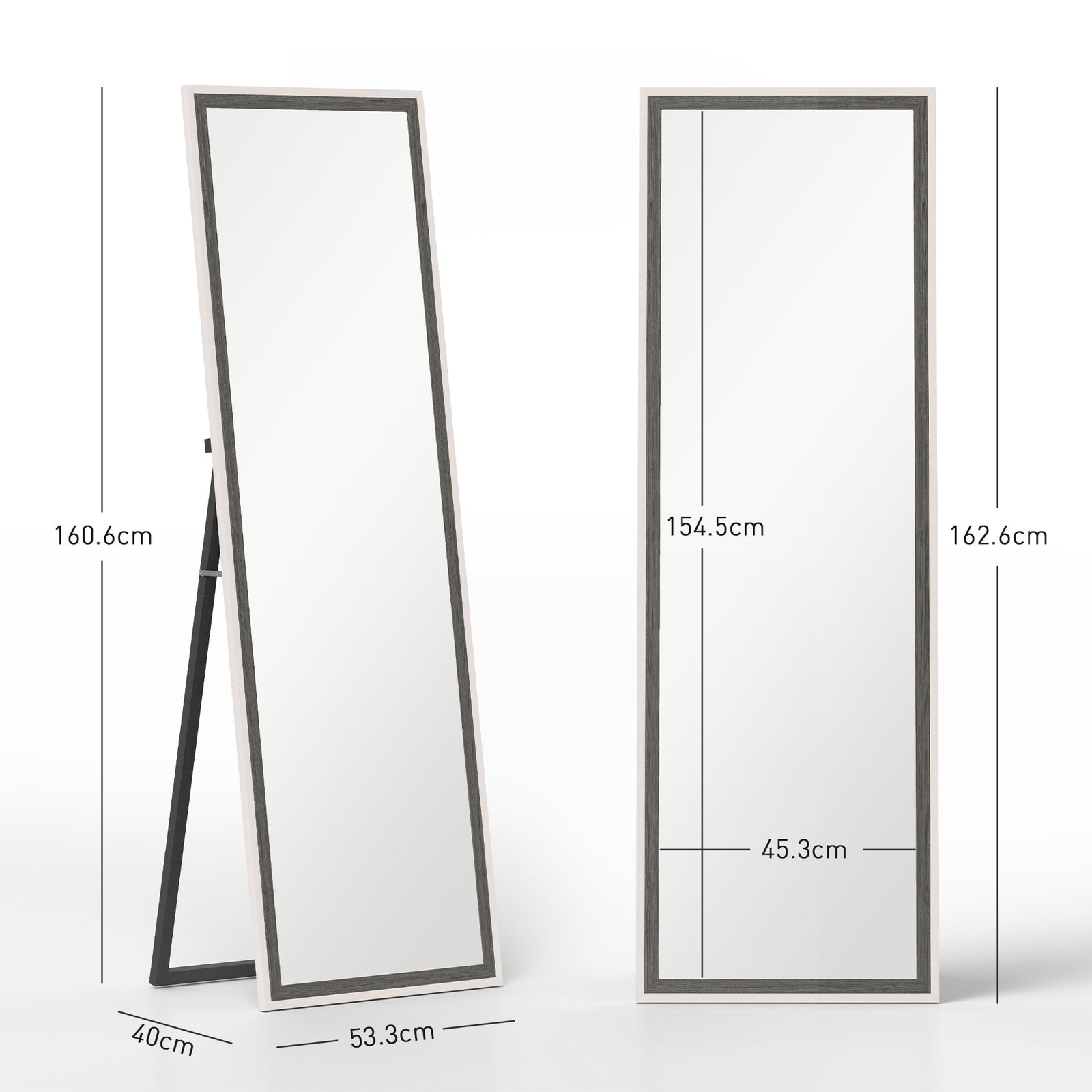Full Length Mirror, Standing Leaning Wall | Grey