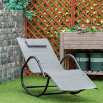 Zero Gravity Rocking Lounge Chair With Pillow | Grey