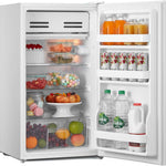 93l Compact Multi-layer Fridge With Cooler Box, 3 Removable Glass Shelves & Reversible Door | White