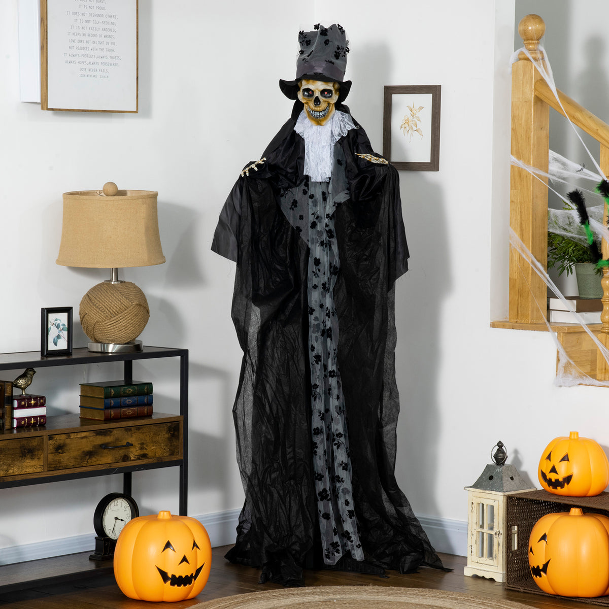 189cm Animated Prop Ghost Bridegroom, Indoor Halloween Decorations