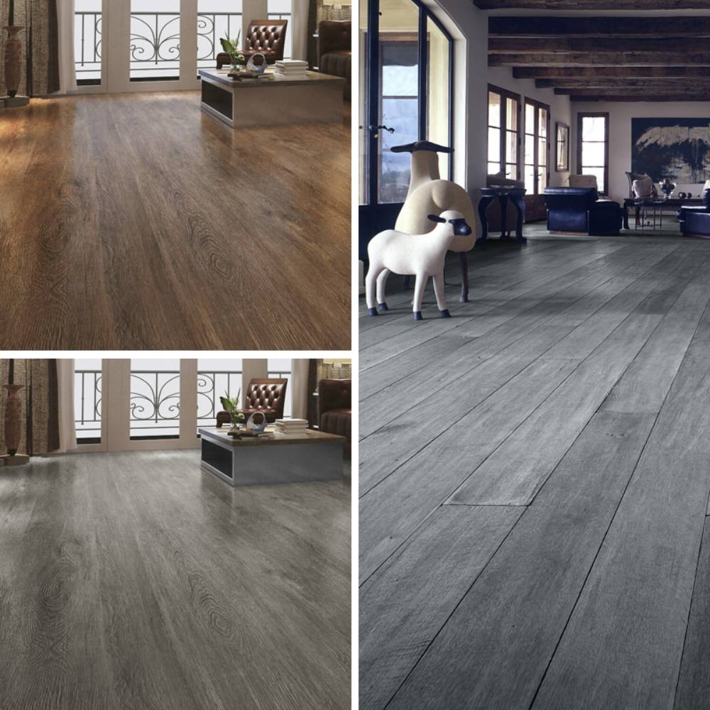 36pcs Rustic Style Wood Plank Pvc Flooring | Light Grey