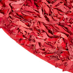 Dallas Leather Shaggy Rug | 150cm | Red