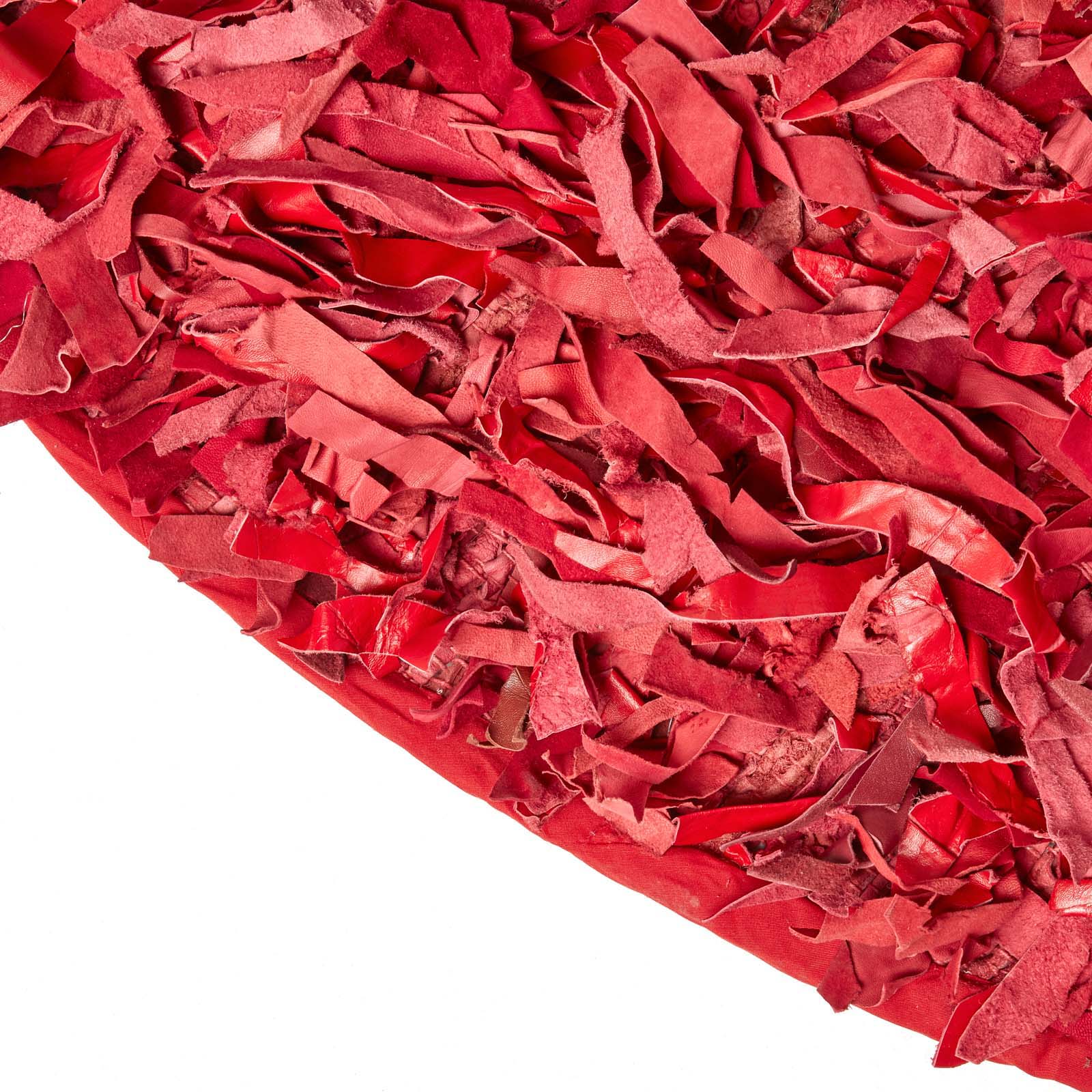 Dallas Leather Shaggy Rug | 150cm | Red