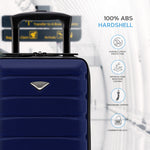 40x20x25cm Hard Case Cabin Suitcase Ryanair Free Approved Carry On | Cabin | Navy Blue