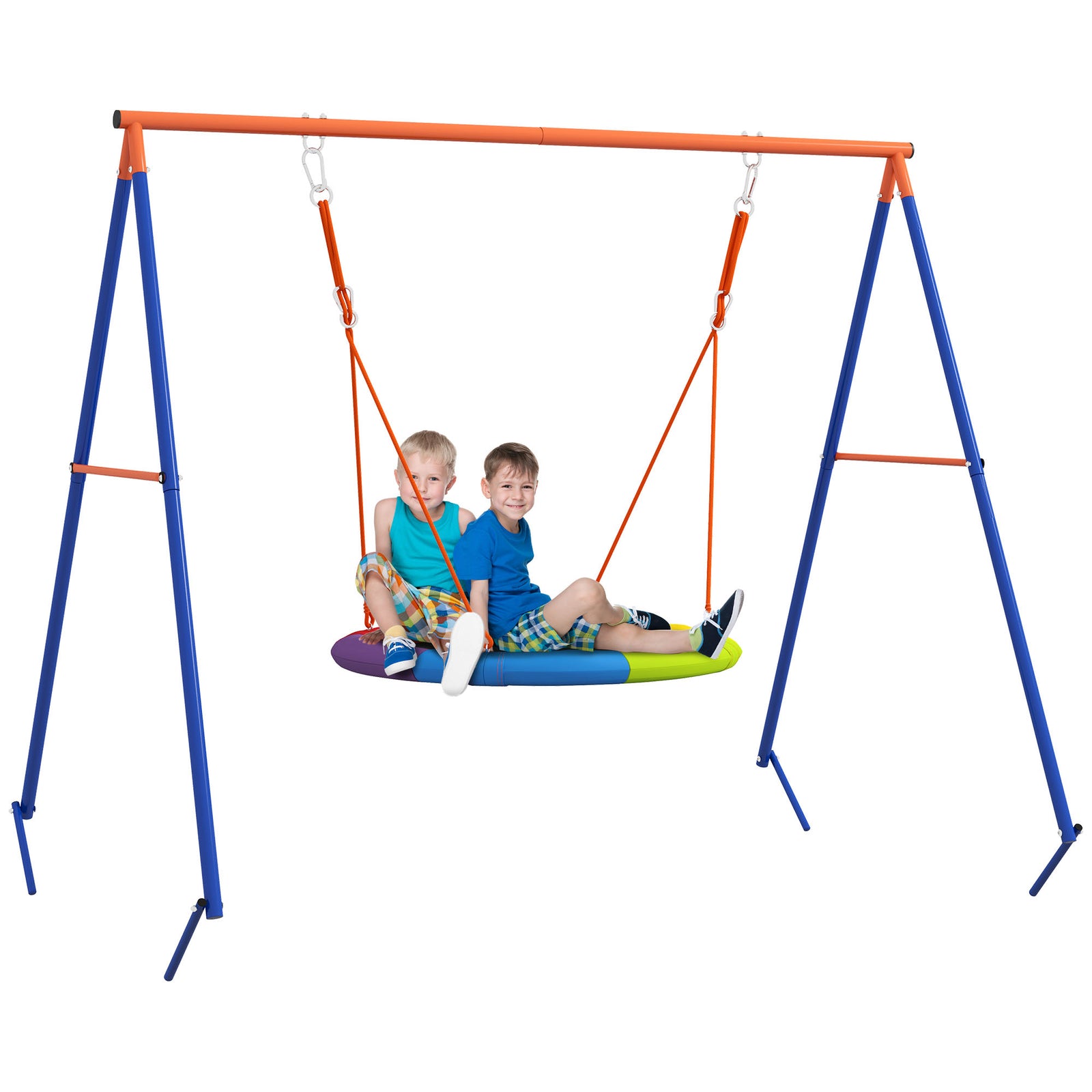 Kids Swing Nest Swing Seat With A-frame Structure For Outdoor Use