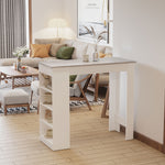 Table Kitchen Dining Table W/ 3-tier Storage Shelf