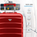 55x35x20cm Cabin Carry On Suitcase Hard Shell Overhead Luggage 100+ Airlines Approved | Cabin | Red