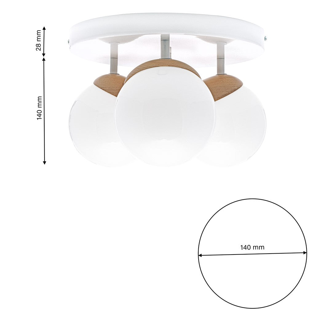 Sfera Designer Ceiling Lamp Hand Made Scandi Style Natural Wood Detail