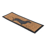 HOMESCAPES Black Dog Silhouette Non-slip Coir Doormat
