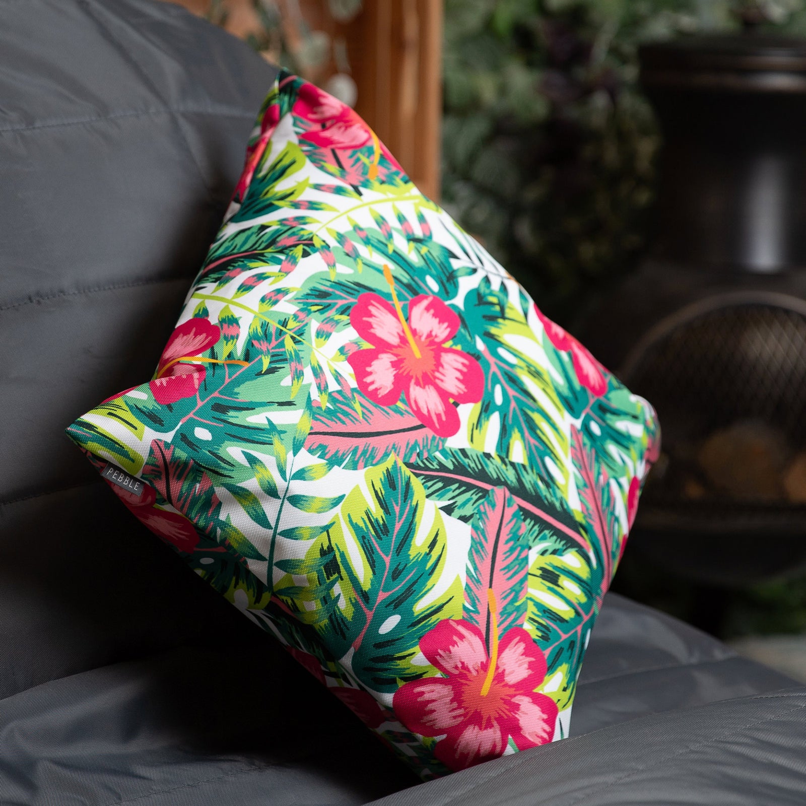 Tropical Indoor Outdoor Cushion Set Of 4 Water Resistant Cushions