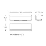 Bathroom Shelf, Organizer, Glass Wiper, Architect S+ Collection | Brushed Stainless Steel