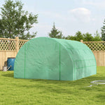 3x3x2m Polytunnel Greenhouse W/ Steel Frame | Green