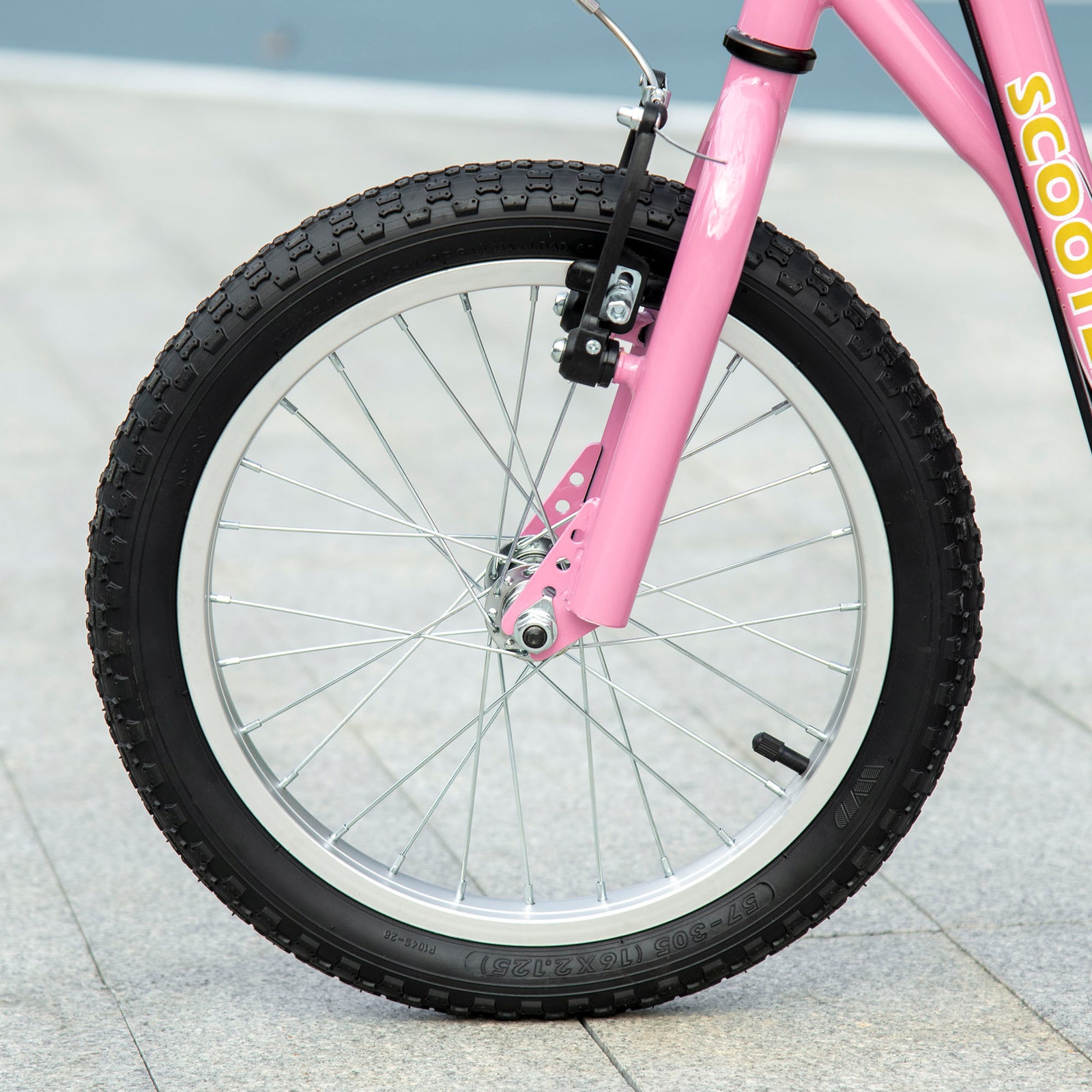 Teen Scooter Adjustable Height Dual Brakes Rubber Wheels Kickstand | Pink