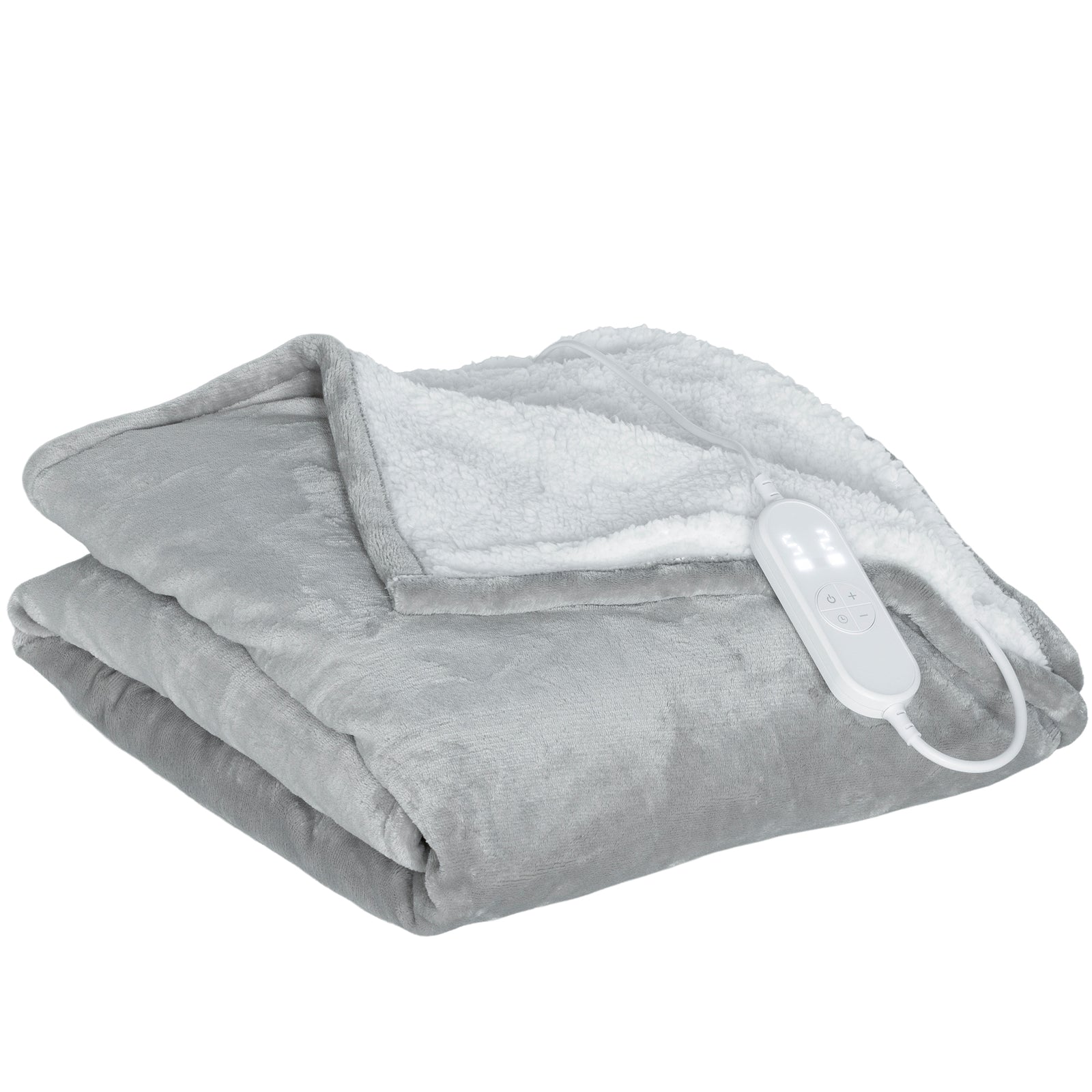 Heated Throw Blanket With 10 Heat Levels And 10h Timer, Grey