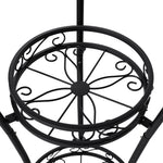 3-tier Black Iron Plant Stand Metal Flower Rack For Indoor & Outdoor Garden Display