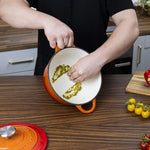 Cast Iron Dutch Oven Casserole Pot With Lid - 20cm (2l)  | Orange