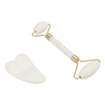 Gua Sha And Jade Roller Set For Facial Massage | White