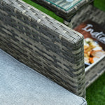 3 Pc Outdoor Rattan Sofa Set W/ Chairs Coffee Table Cushion | Gray