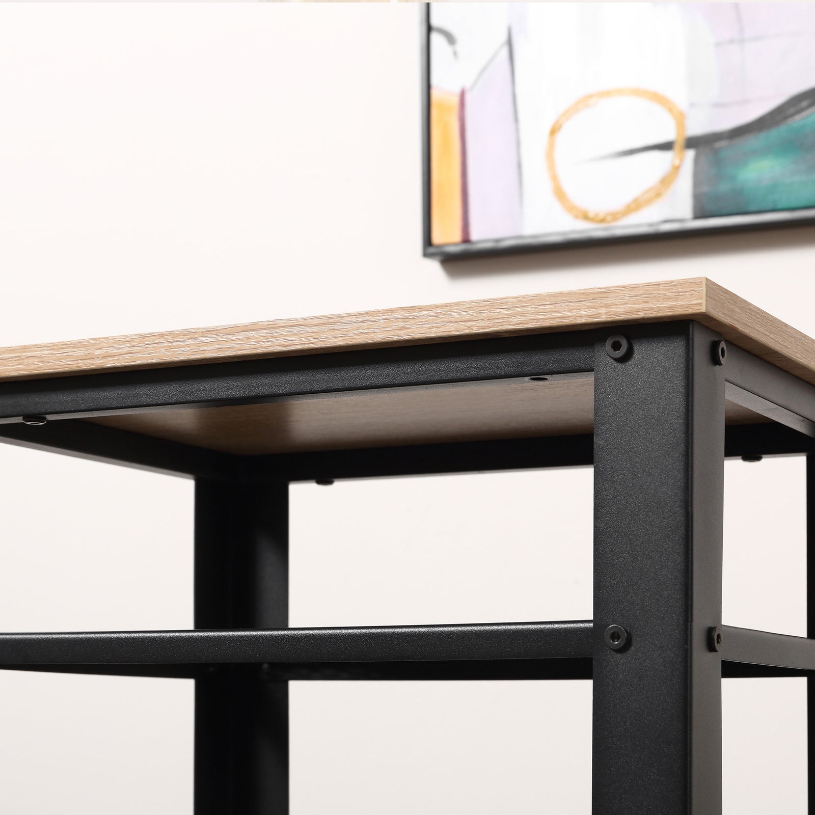 Modern Side Table With 2-tier Shelves End Table For Bedroom