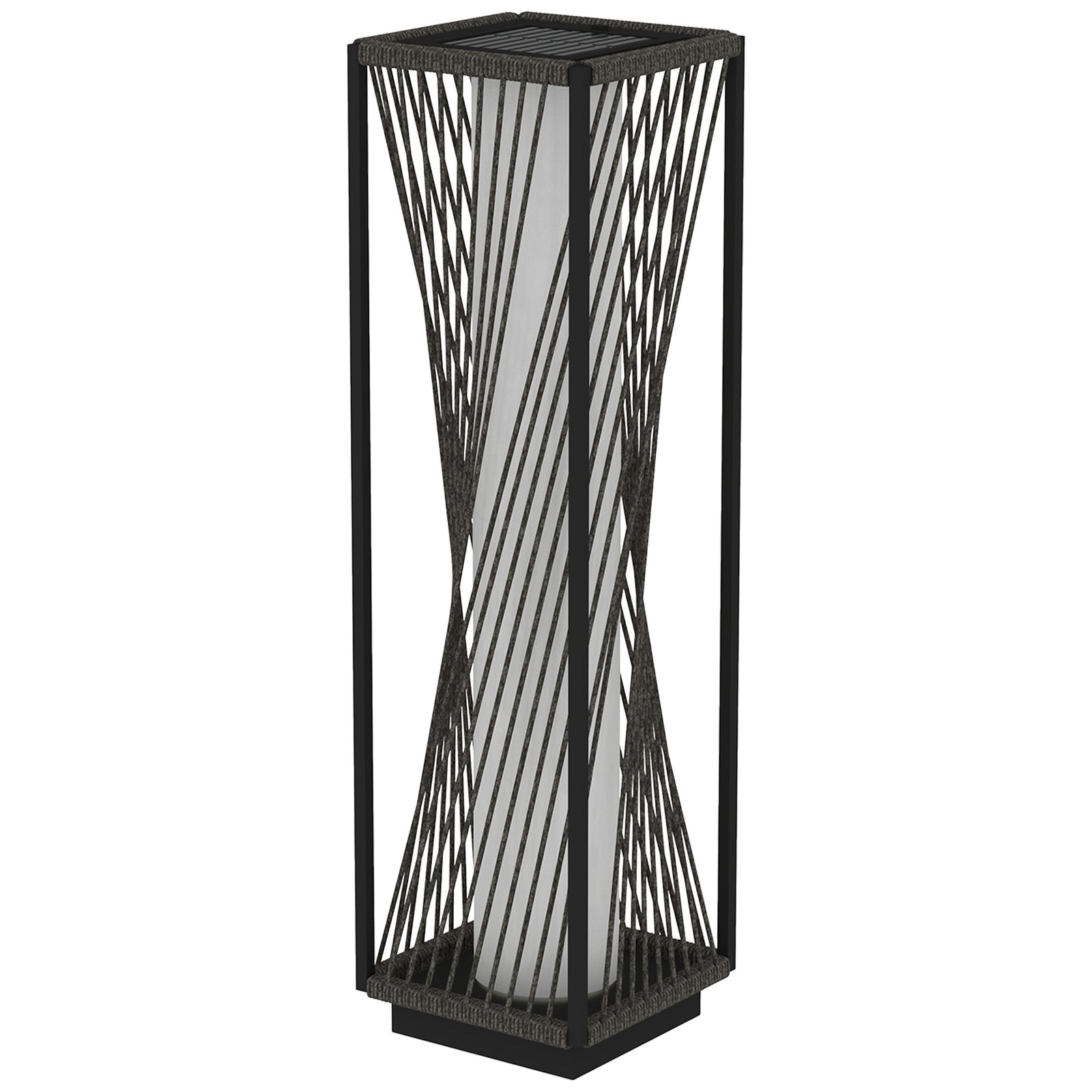 Rattan Solar Floor Lamp, Auto On/off Led Garden Lights