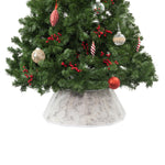 Velvet Christmas Tree Skirt 68cm Foldable Lightweight | Silver