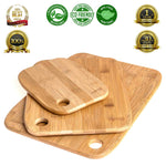 BlauKe Bamboo Chopping Board Set Of 3 - Wooden Chopping Board Set In 3 Sizes (small, Medium, Large) - Cutting Boards For Kitchen