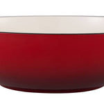32/36cm Diameter Enamelled Cast Iron Wok, Large Capacity Stir-fry Pan With Side Handles | Small | Red