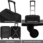 56x45x25cm Large Cabin Carry On Case - Overhead Luggage Suitcase - 4 Spinner Wheels - Abs Shell | 56 x 45 x 25cm | Black
