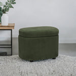 Breeins Modern Corduroy Storage Ottoman With Plastic Legs