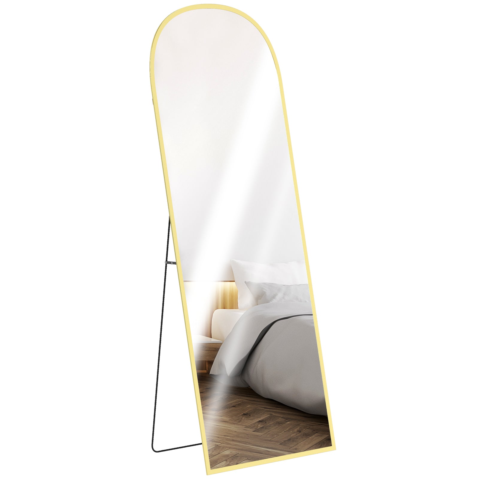 Full Length Mirror, 165x60cm, Arched, Free Standing | Gold