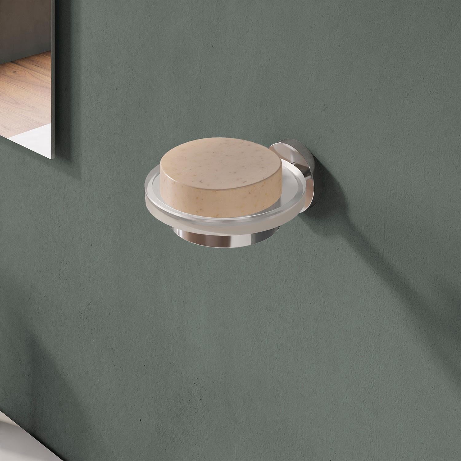 Soap Dish, Wall-mounted, Glass & Metal, Chrome, Start Collection