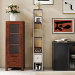 Floor Lamp With Shelves, Led Standing Lamp With Fabric Drawer | Grey